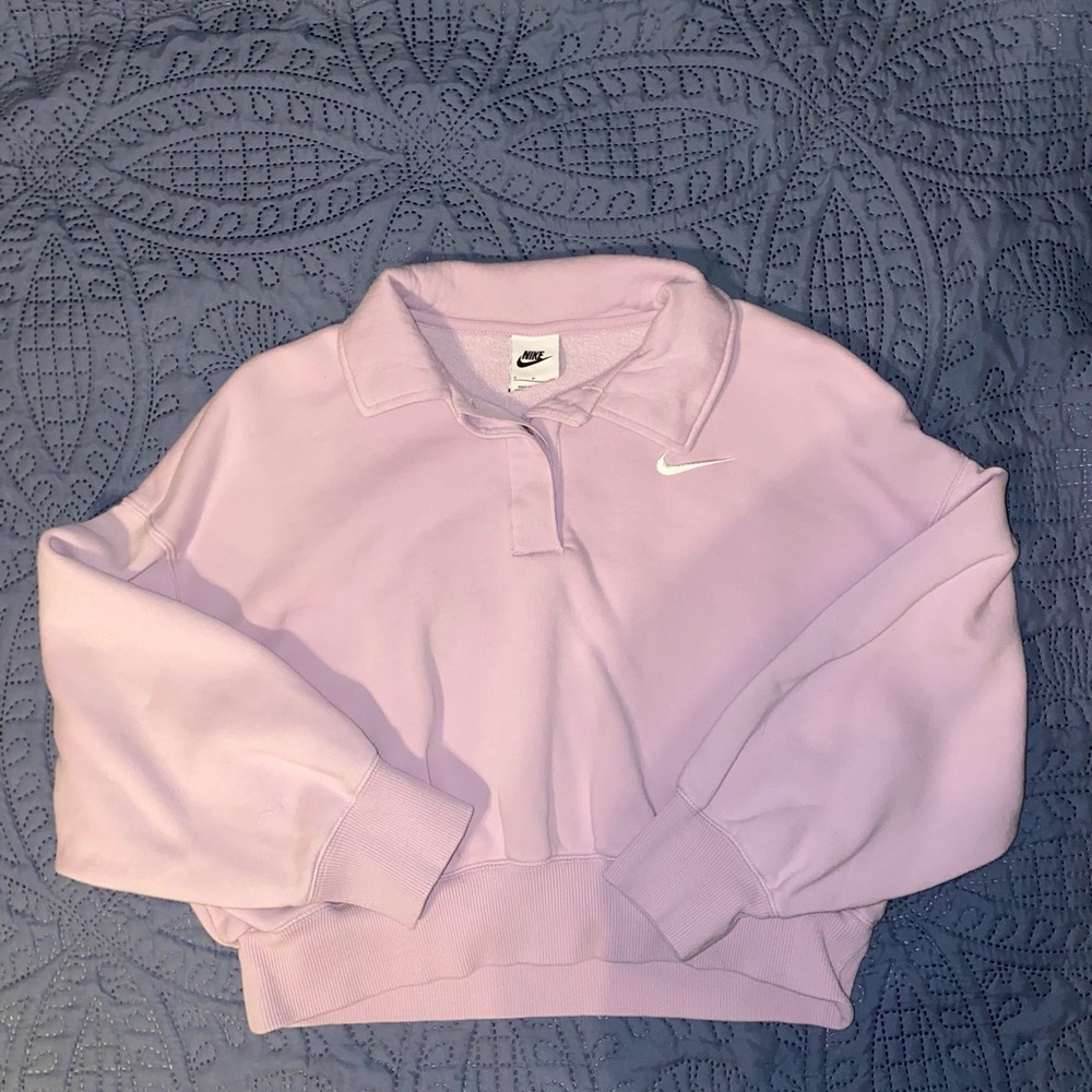 Nike Pink Oversized Polo Sweatshirt
